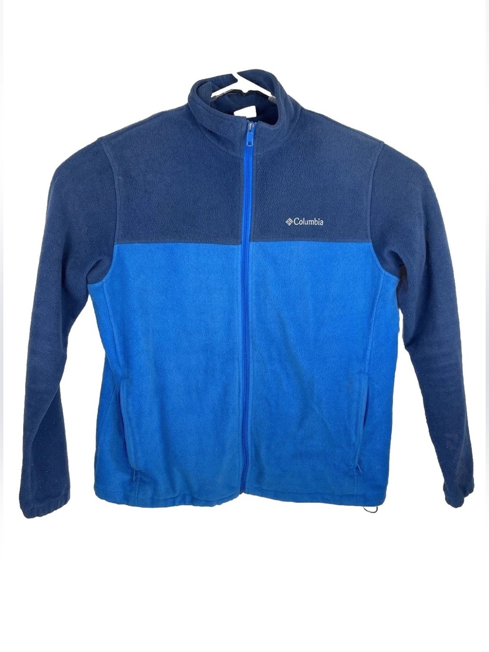 Columbia Steens Mountain Men Fleece Jacket Full Zip Blue Colorblock Size XL